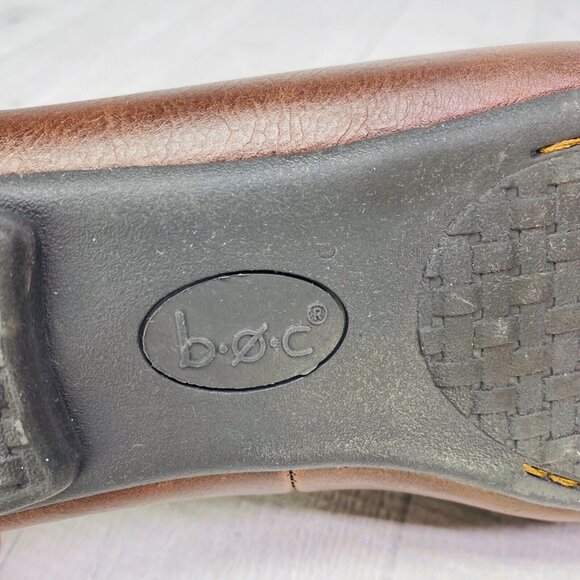 B.O.C. Womens CAROLANN Brown Leather Bow Slip On Flats Loafer Shoes Size 8 W - Picture 13 of 16
